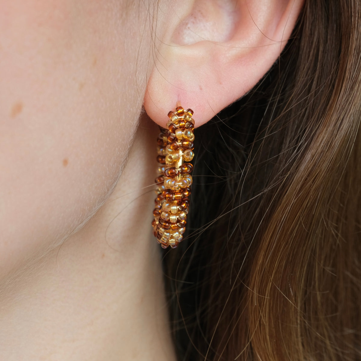 Clay Earrings | Golden Hoops