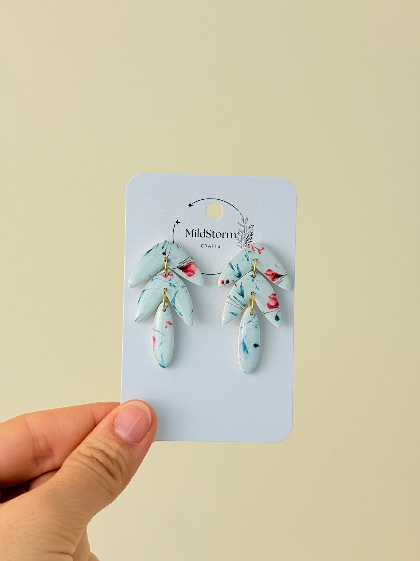Polymer clay earrings | Winter pattern
