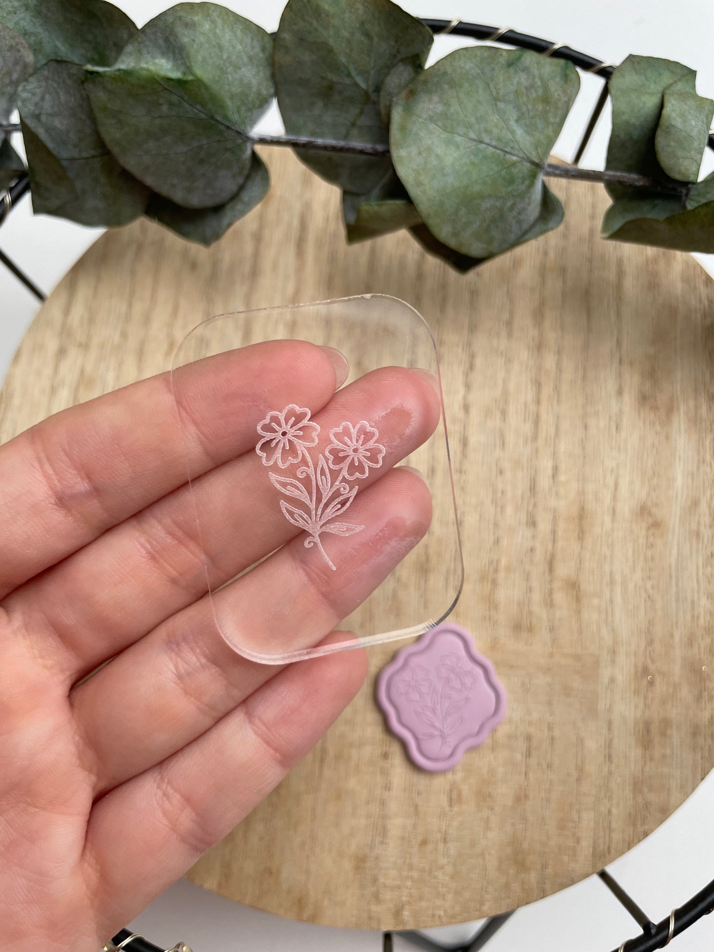 Clay Cutter Daisy Frame + Acrylic Stamp