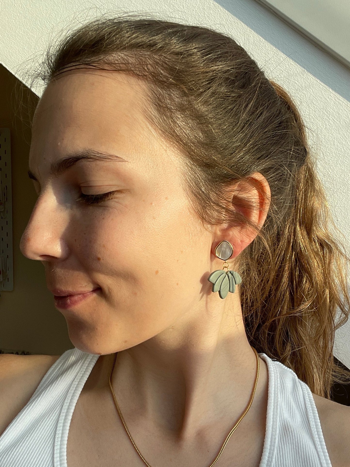 Polymerclay Earrings | Leichte Ohrringe | Lotus