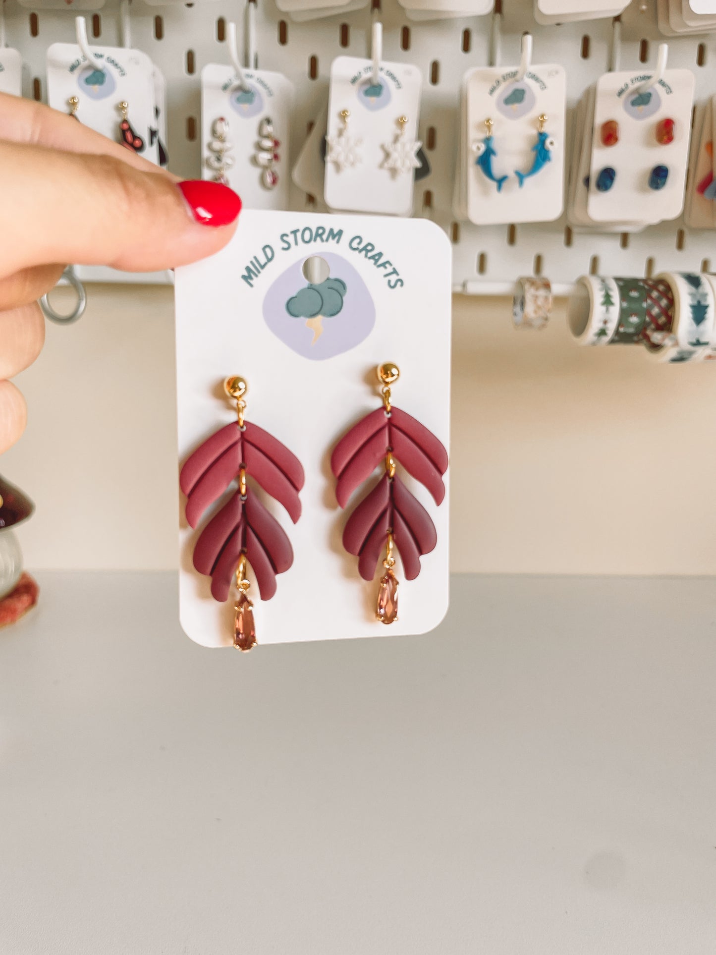 Polymerclay Earrings | Lightweight Earrings | Tria Drop