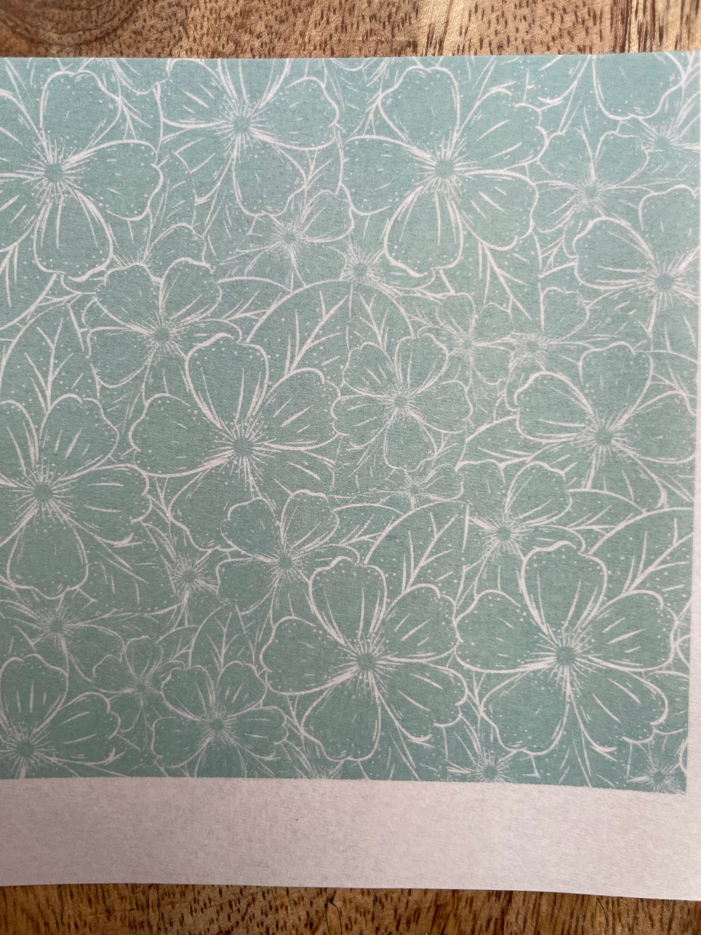 Blauer Blumenprint Transferpapier