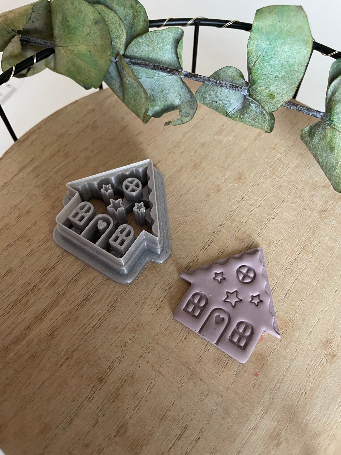 Polymerclaycutter Baumschmuck Lebkuchenhaus