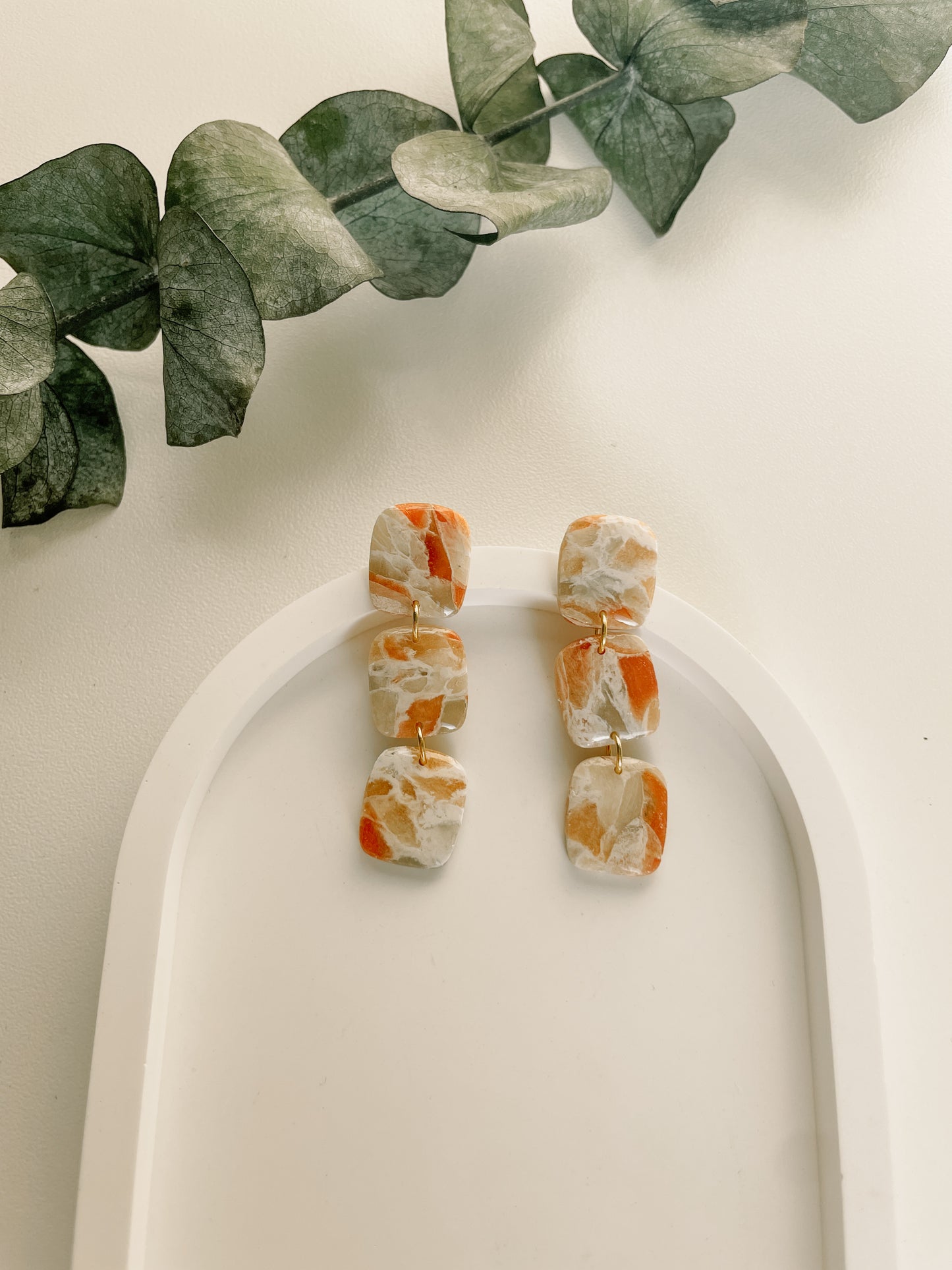Polymerclay Earrings | Lightweight Earrings | Gemstone