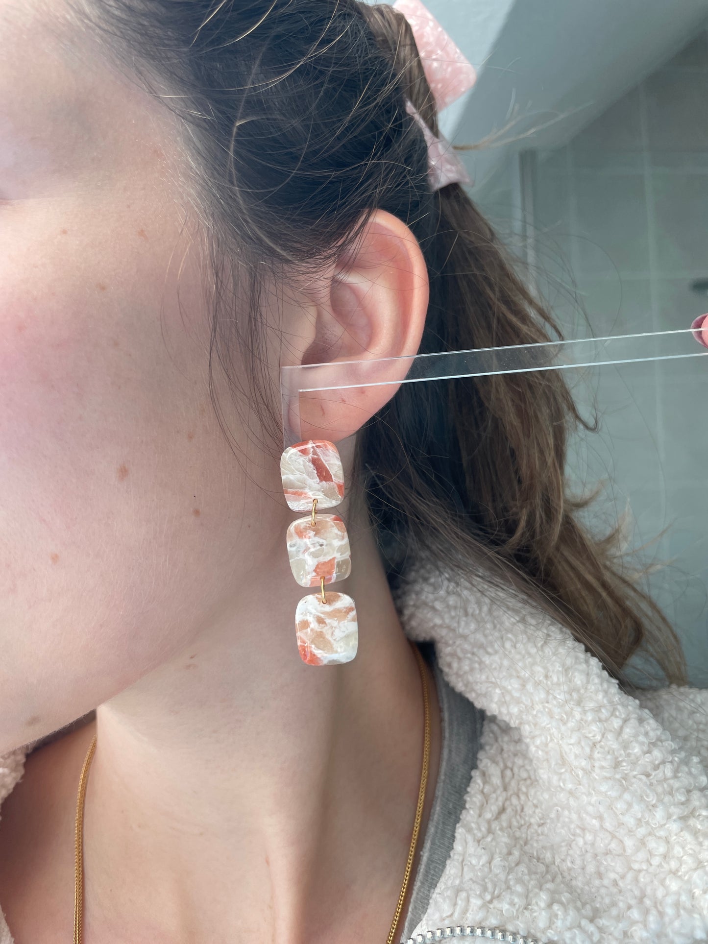 Polymerclay Earrings | Lightweight Earrings | Gemstone