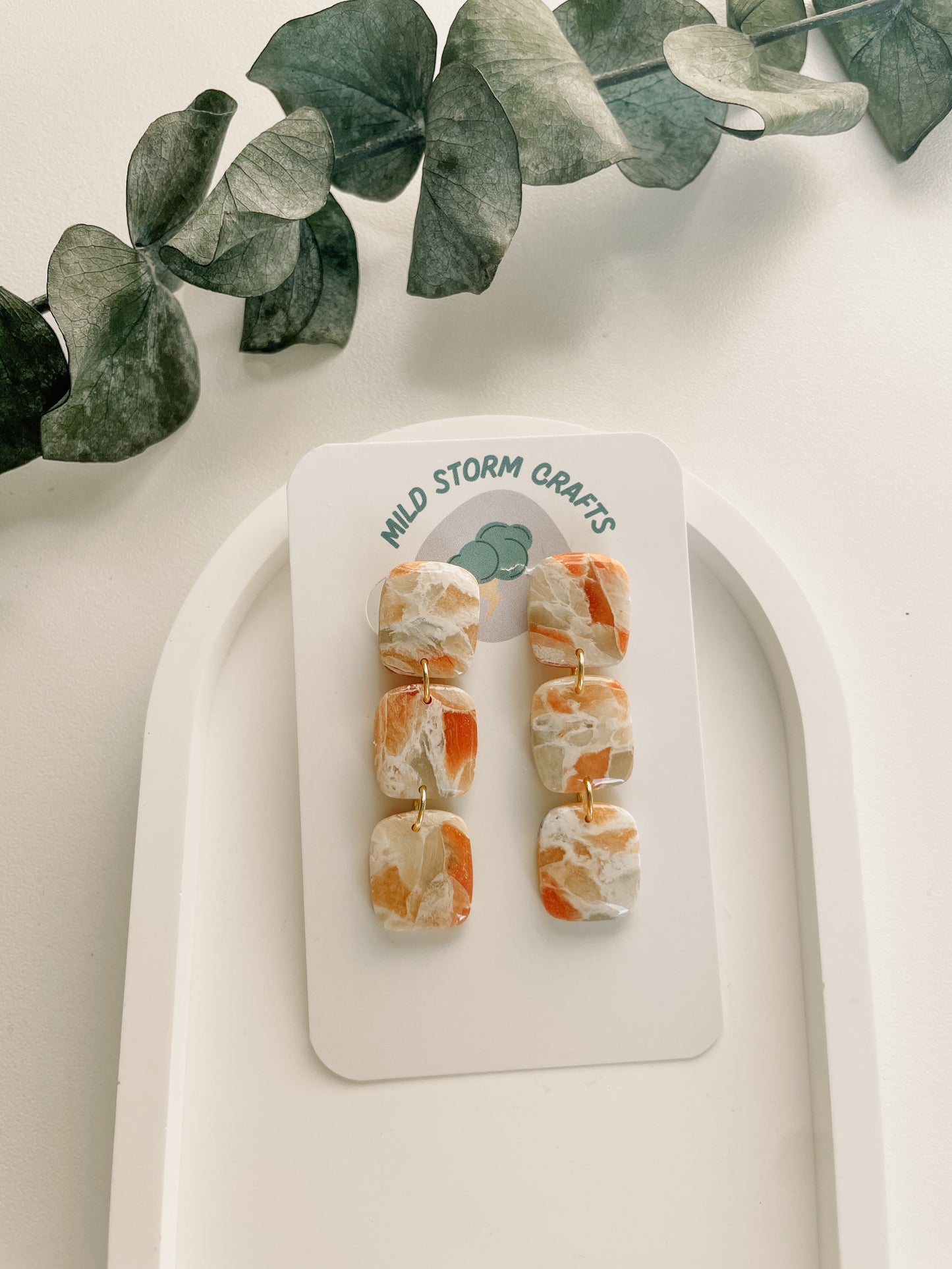Polymerclay Earrings | Lightweight Earrings | Gemstone