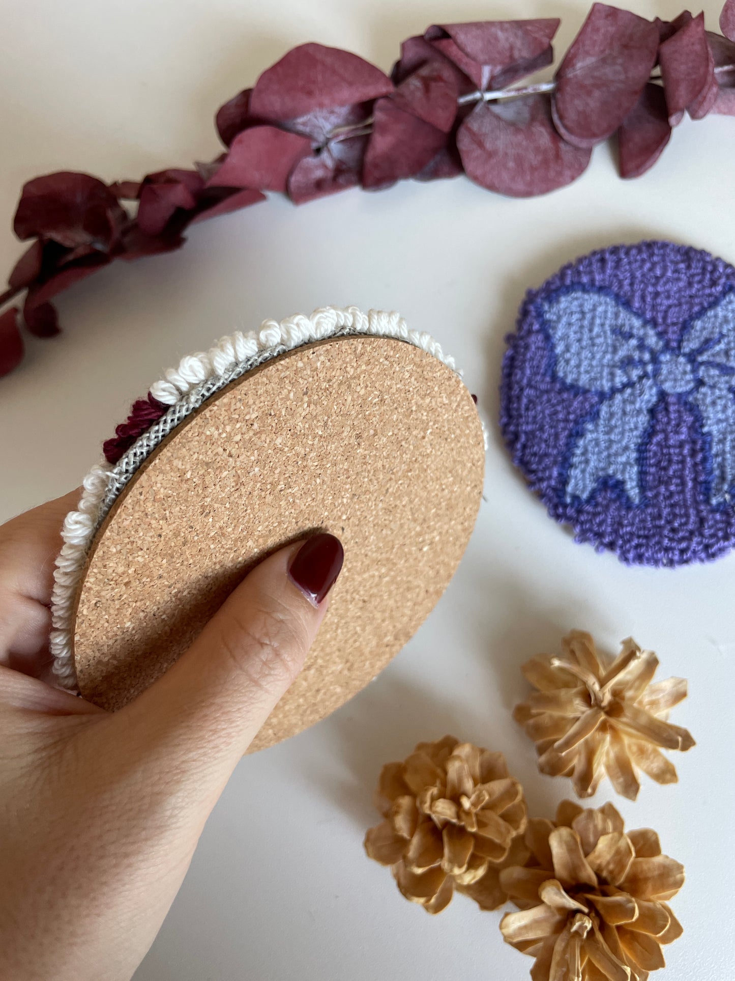 Mug Rug | Tassenteppich Schleife