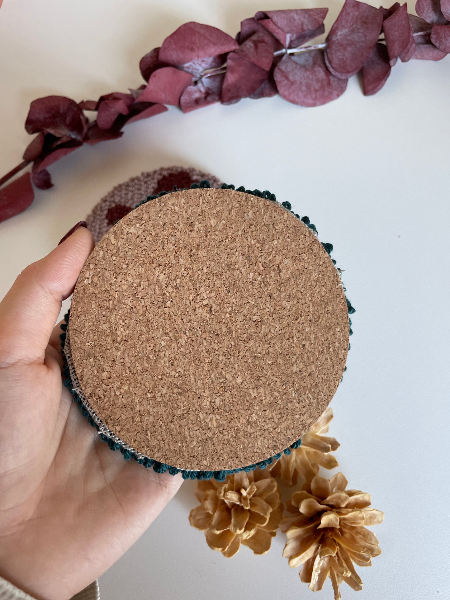 Mug Rug | Tassenteppich Lebkuchenmann & Rentier