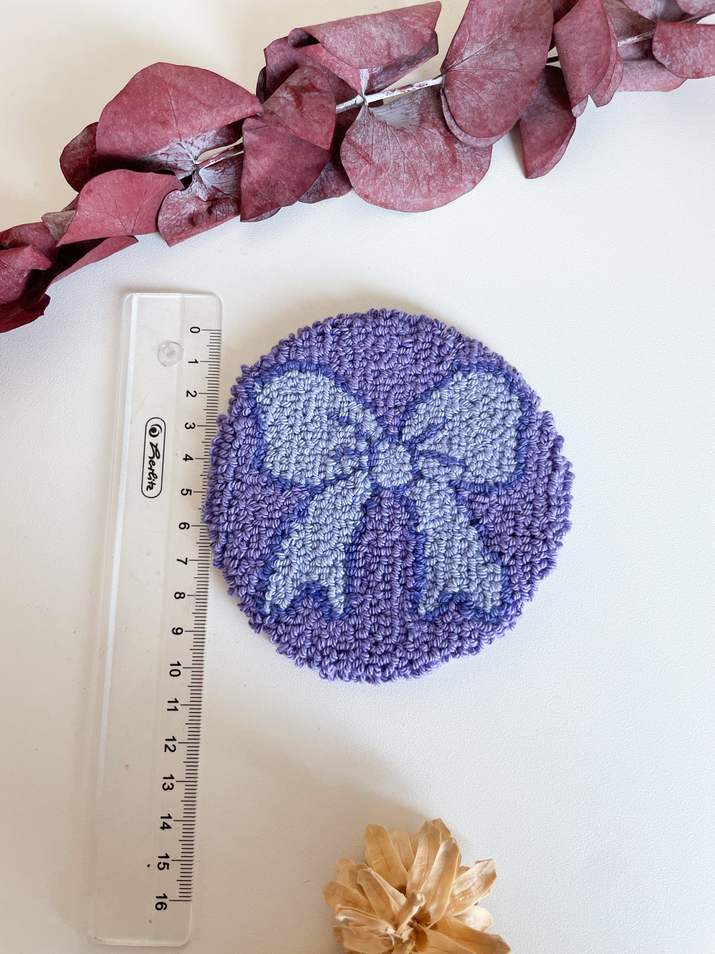 Mug Rug | Tassenteppich Schleife