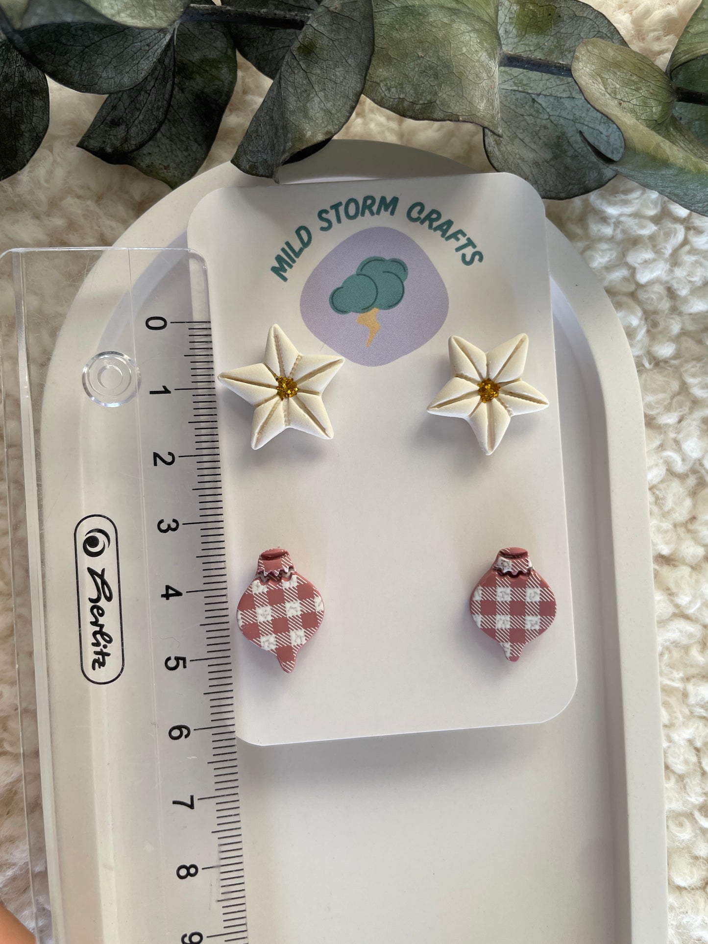 Polymerclay Earrings | Leichte Ohrringe | Weihnachtsstecker
