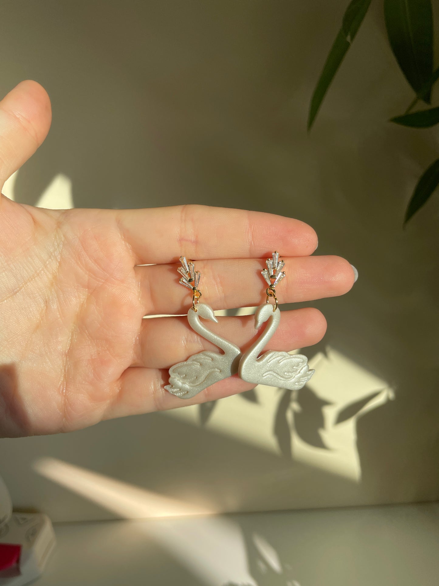 Polymerclay Earrings | Leichte Ohrringe | Schwäne