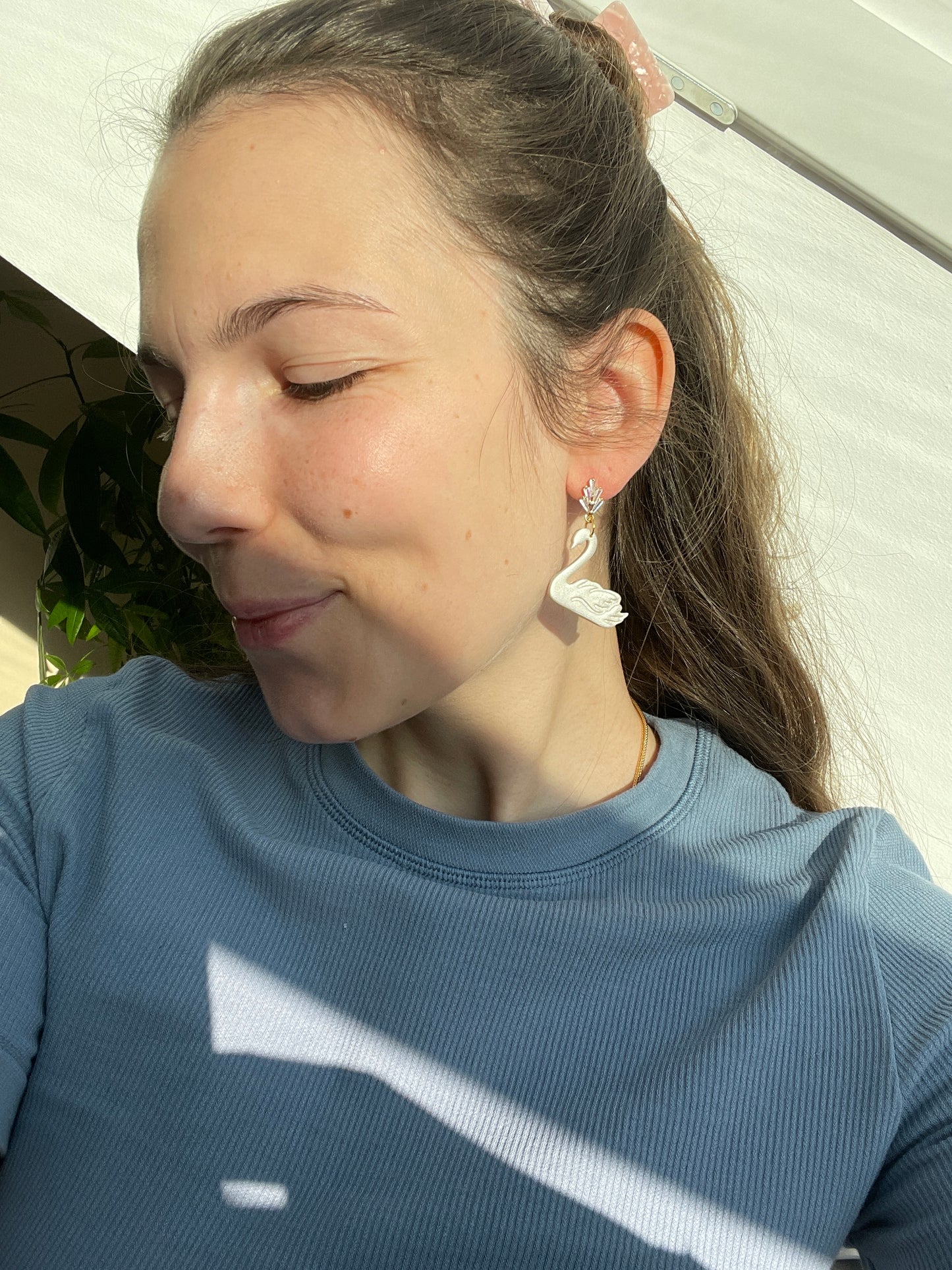 Polymerclay Earrings | Leichte Ohrringe | Schwäne