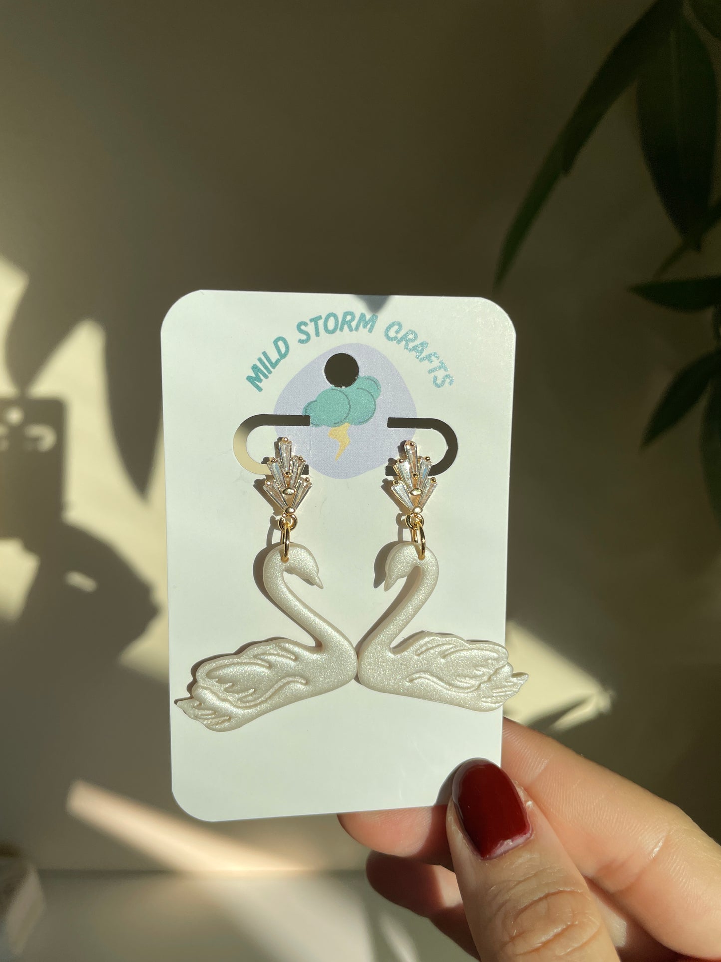 Polymerclay Earrings | Leichte Ohrringe | Schwäne