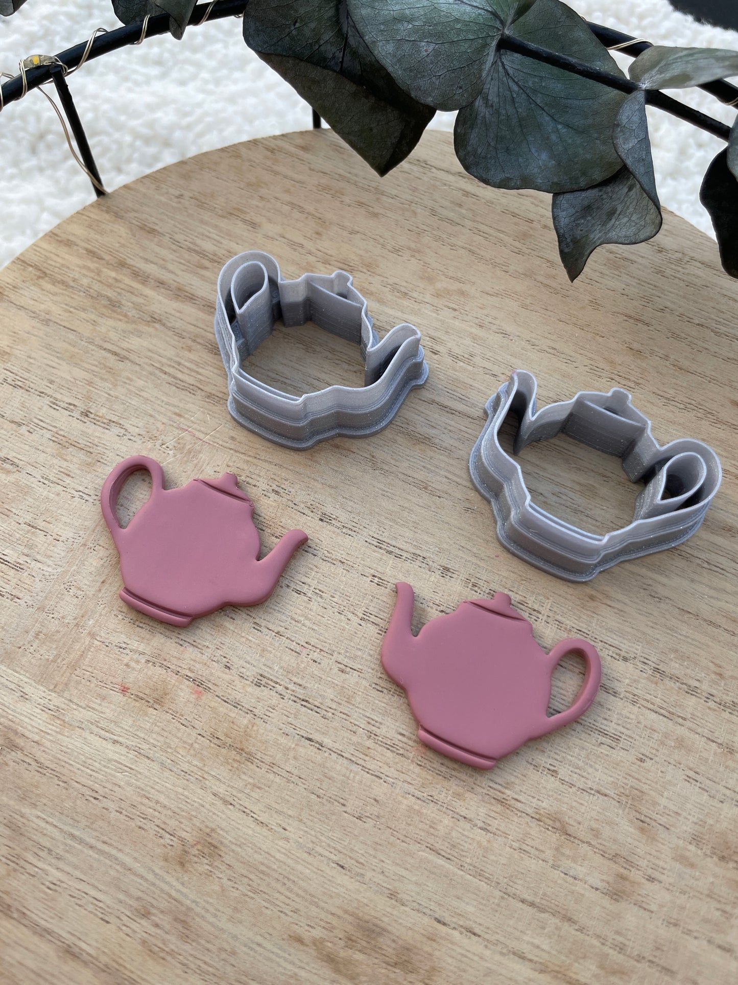 Polymer clay cutter teapots
