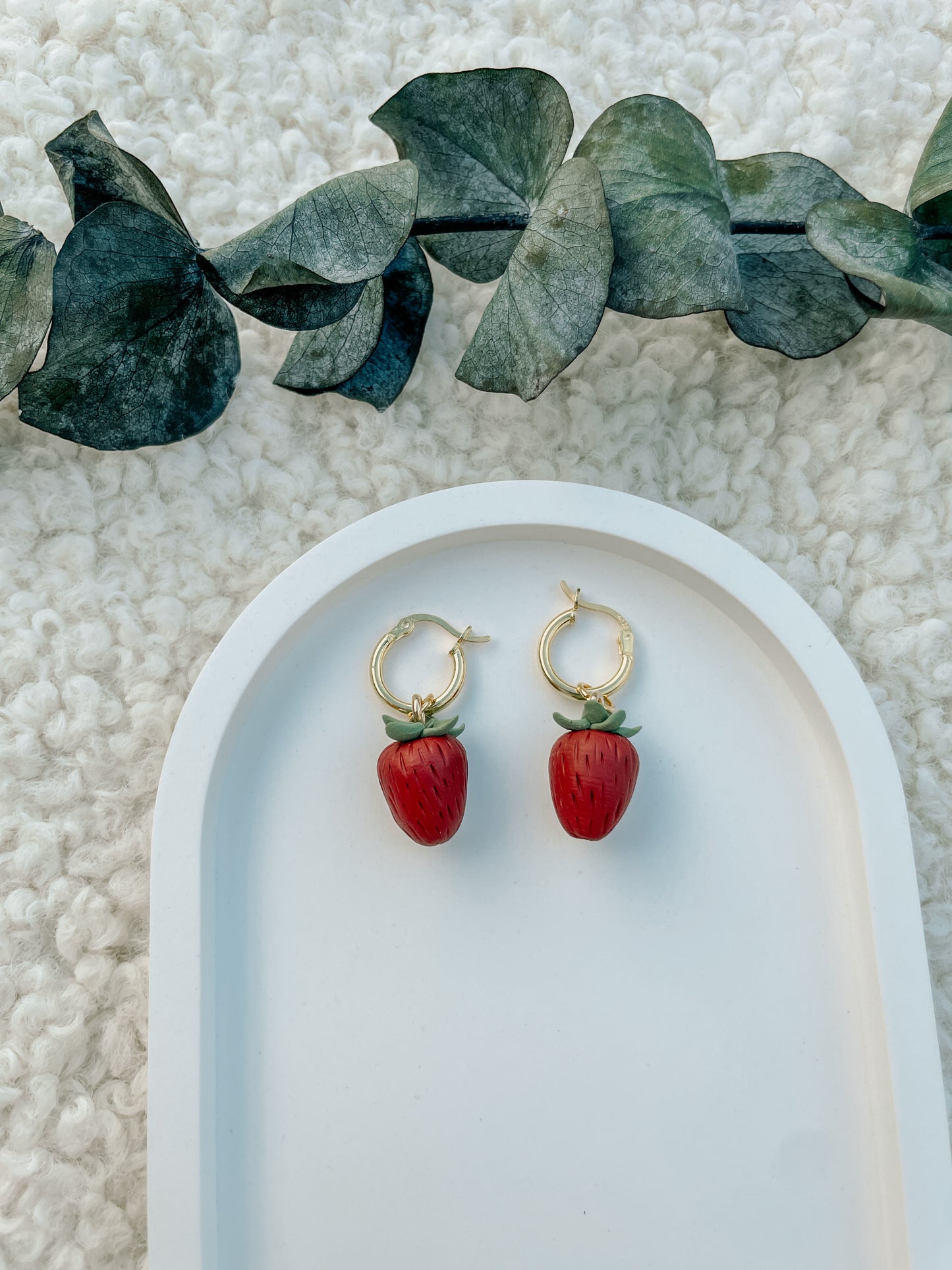 Polymer clay earrings | Strawberry Sterling Silver