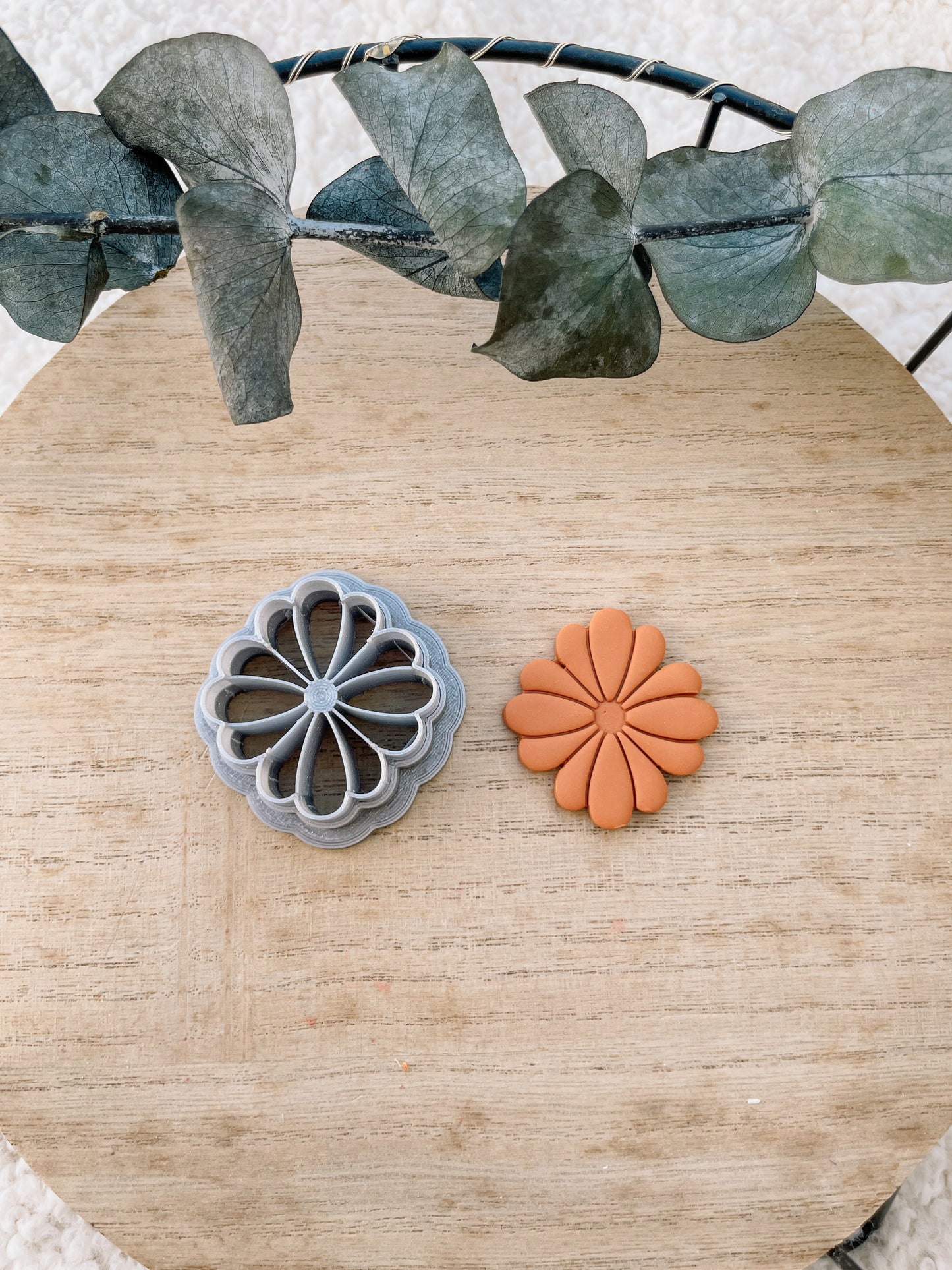 Polymerclay Cutter Imprinted Floral Design