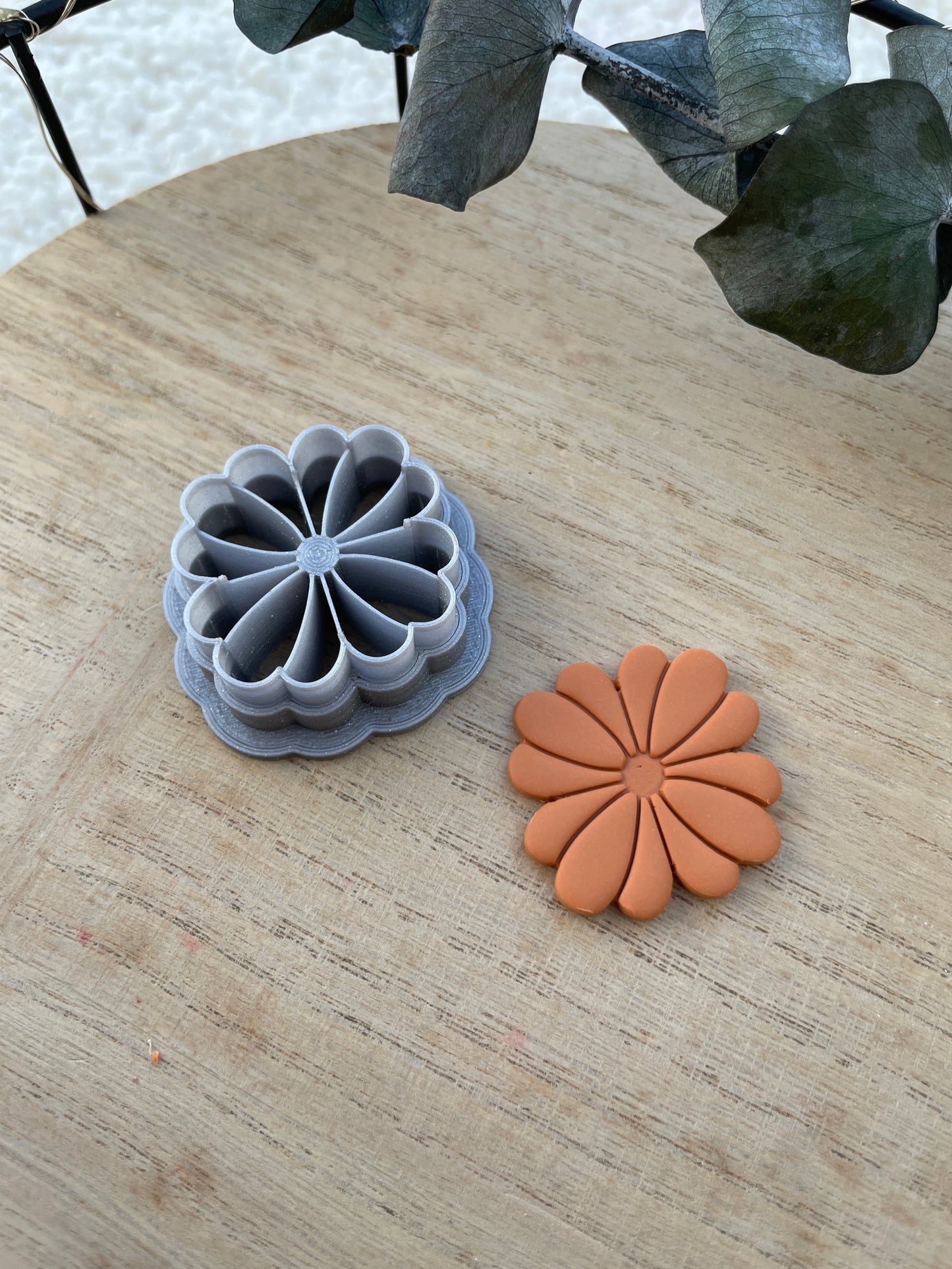 Polymerclay Cutter Imprinted Floral Design