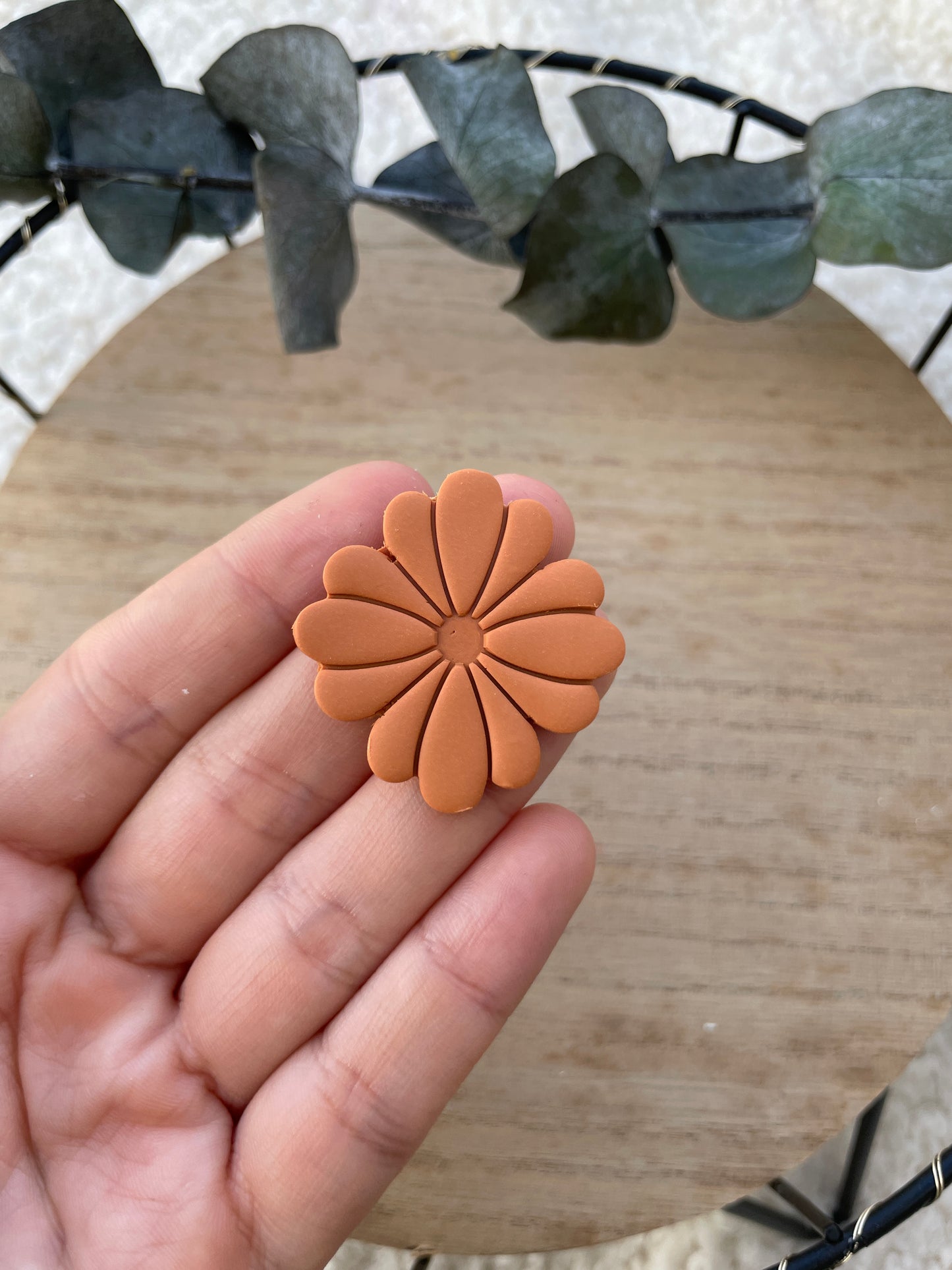 Polymerclay Cutter Imprinted Floral Design