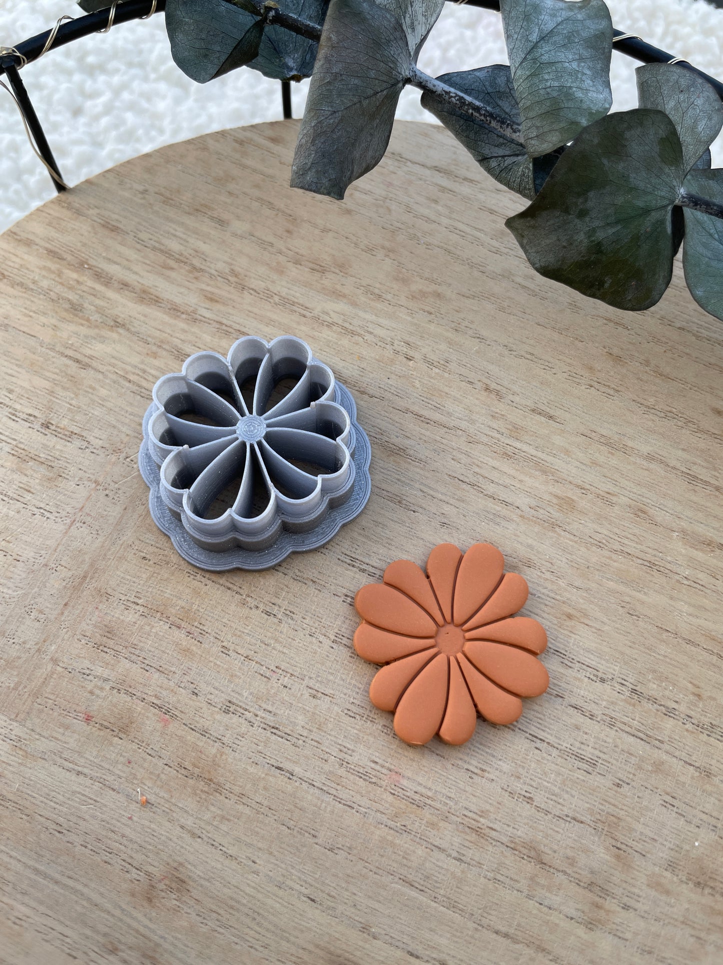 Polymerclay Cutter Imprinted Floral Design
