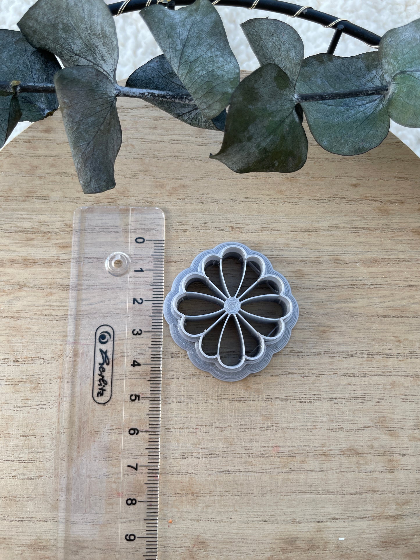 Polymerclay Cutter Imprinted Floral Design