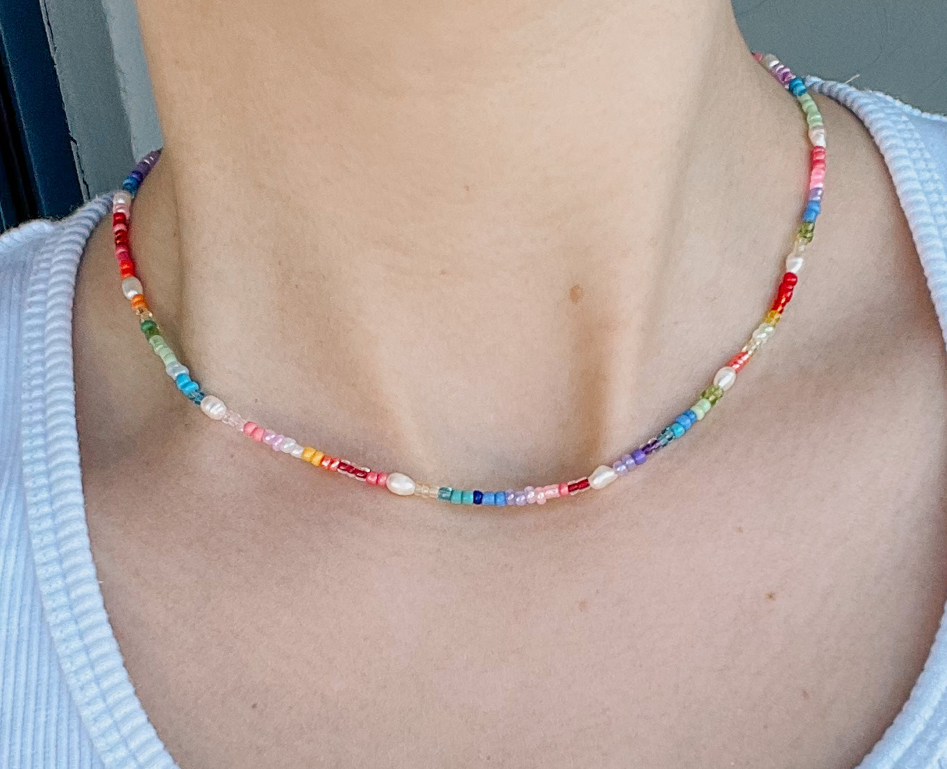 Bunte sommerliche Perlenkette