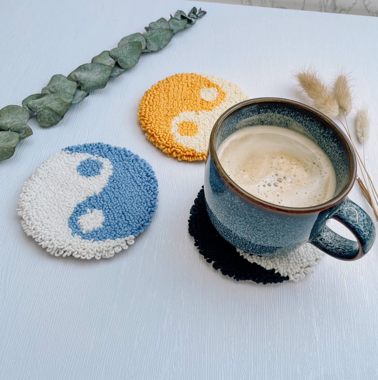 Mug Rug | Tassenteppich Ying&Yang