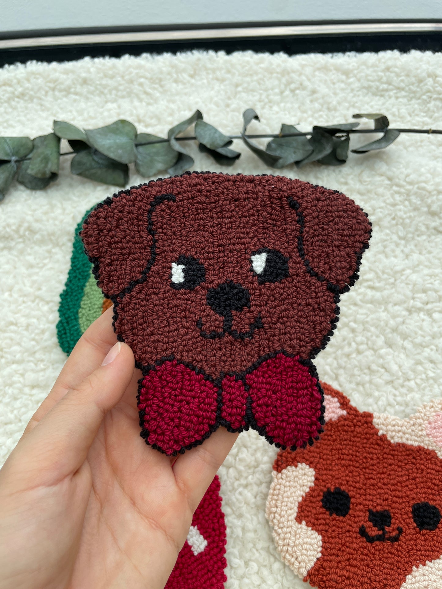 Mug Rug | Tassenteppich Avocado / Erdbeere / Hund / Katze