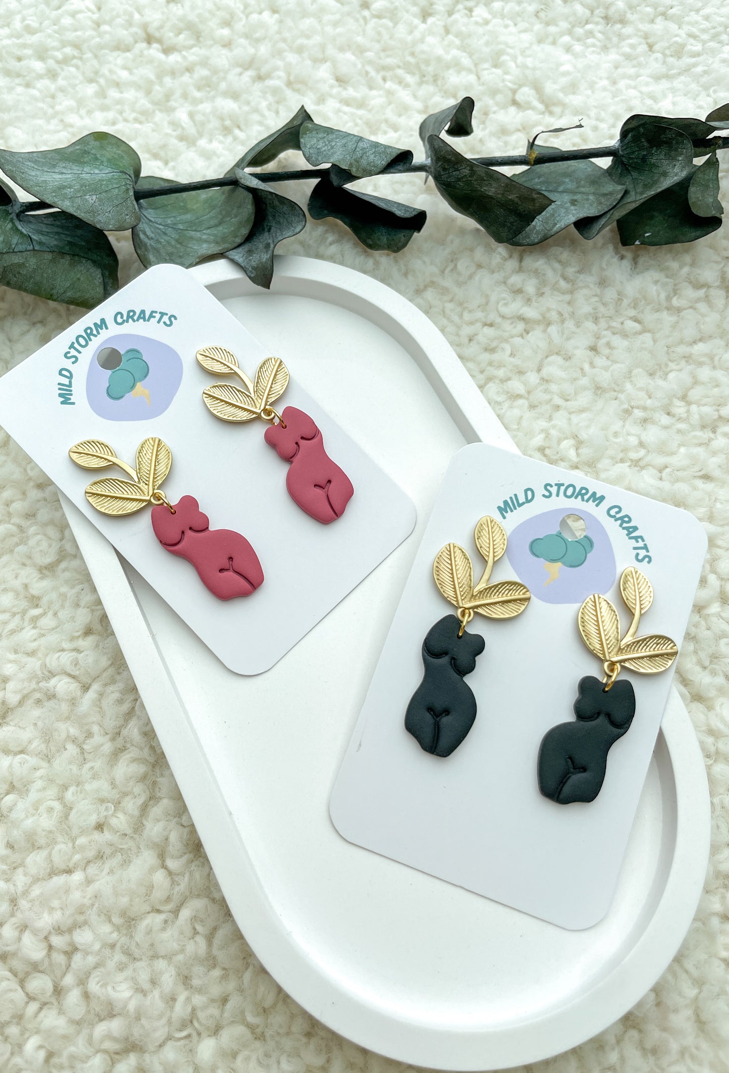 Polymerclay Earrings | Leichte Ohrringe | Frauenkörper