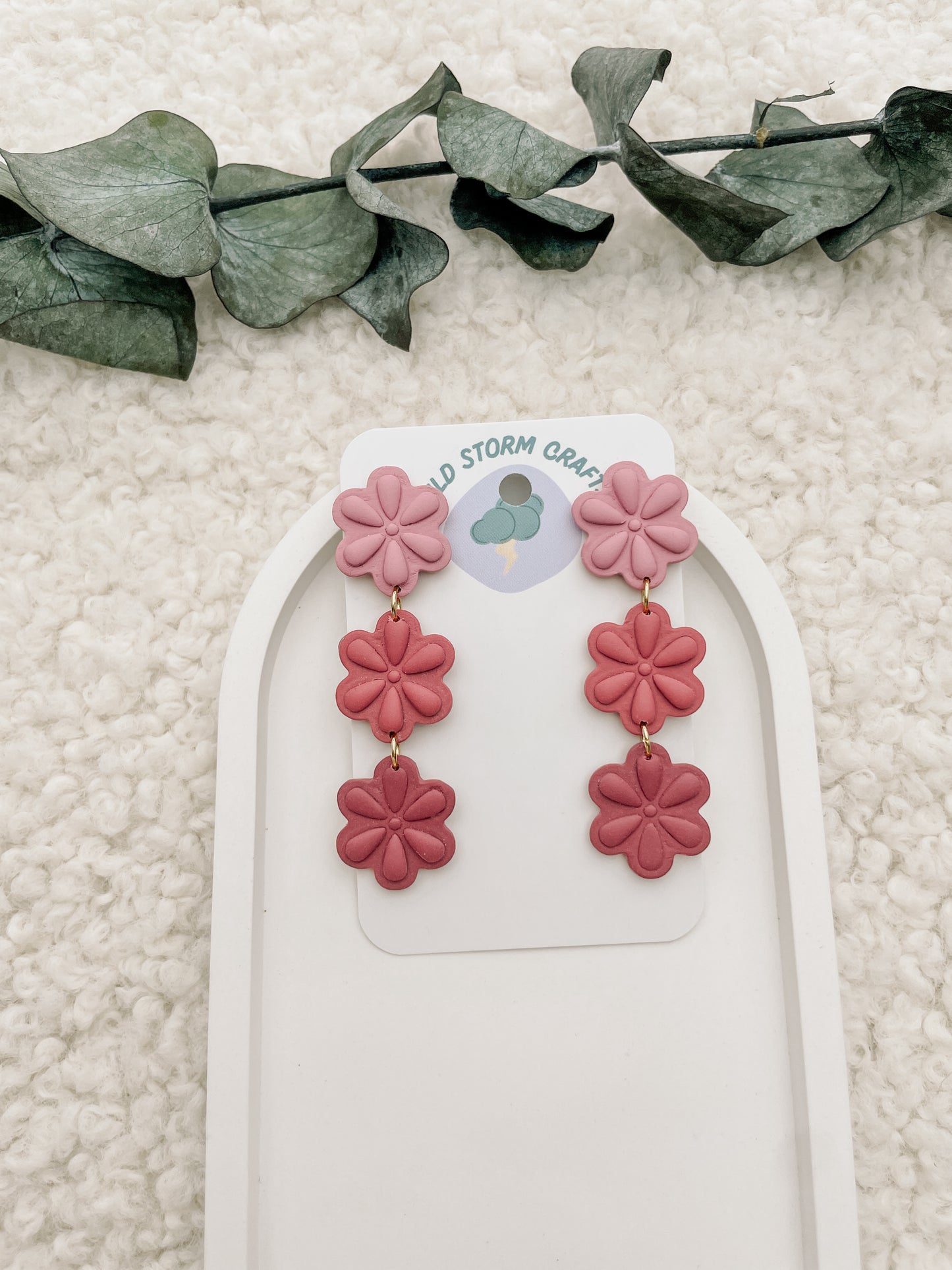 Polymer clay earrings | Lightweight earrings | Flower pendants