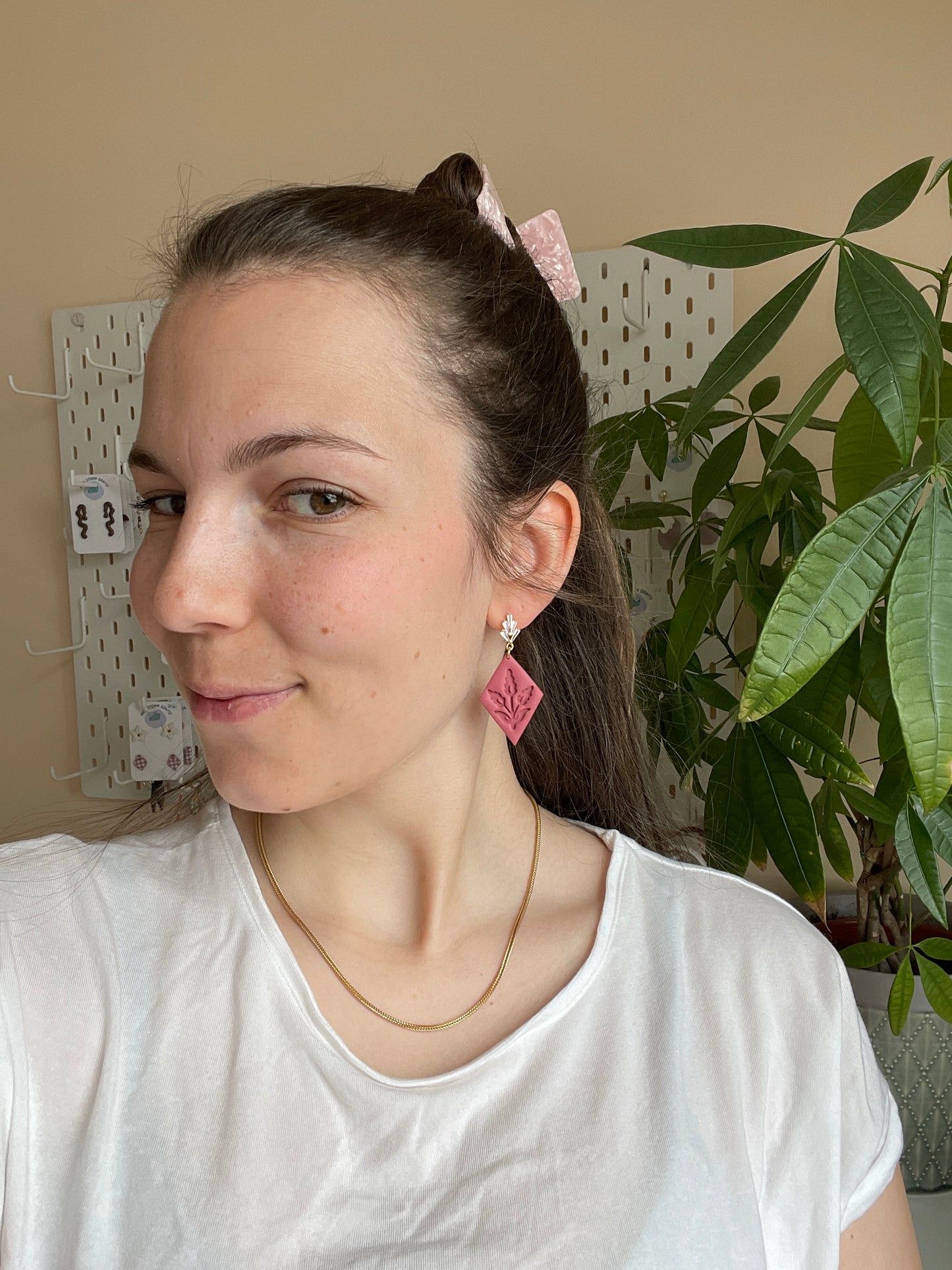 Polymerclay Earrings | Leichte Ohrringe | Fliedermuster