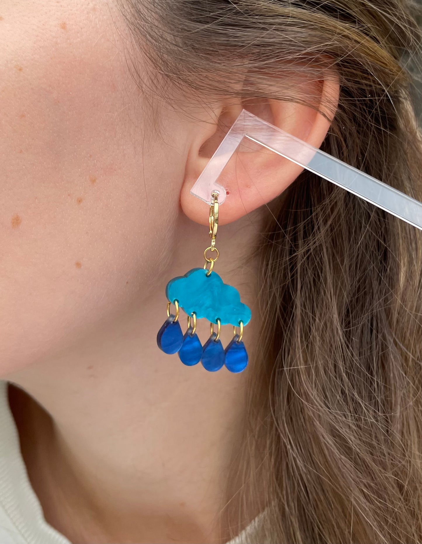 Acryl Earrings | Rainy Clouds