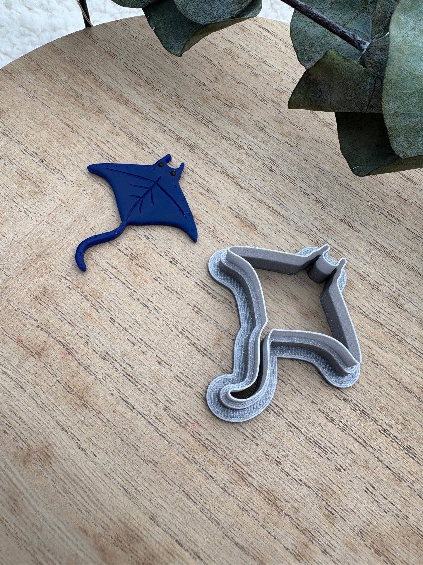 Polymer clay cutter manta ray