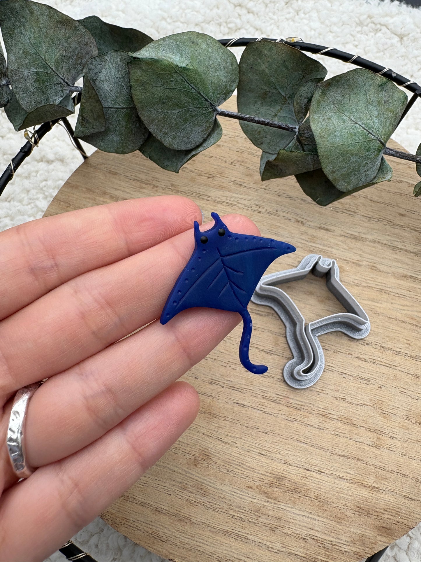 Polymer clay cutter manta ray