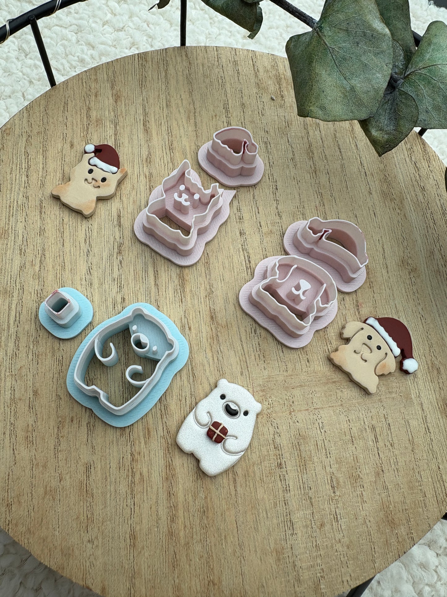 Polymer clay cutter Christmas motif / dog / cat / bear
