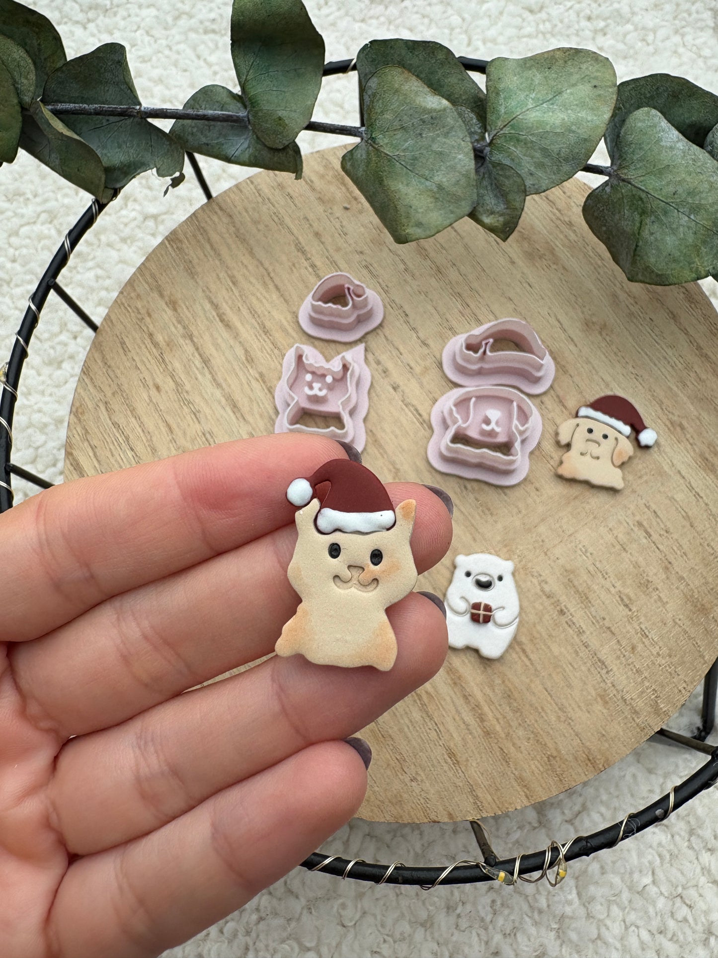 Polymer clay cutter Christmas motif / dog / cat / bear