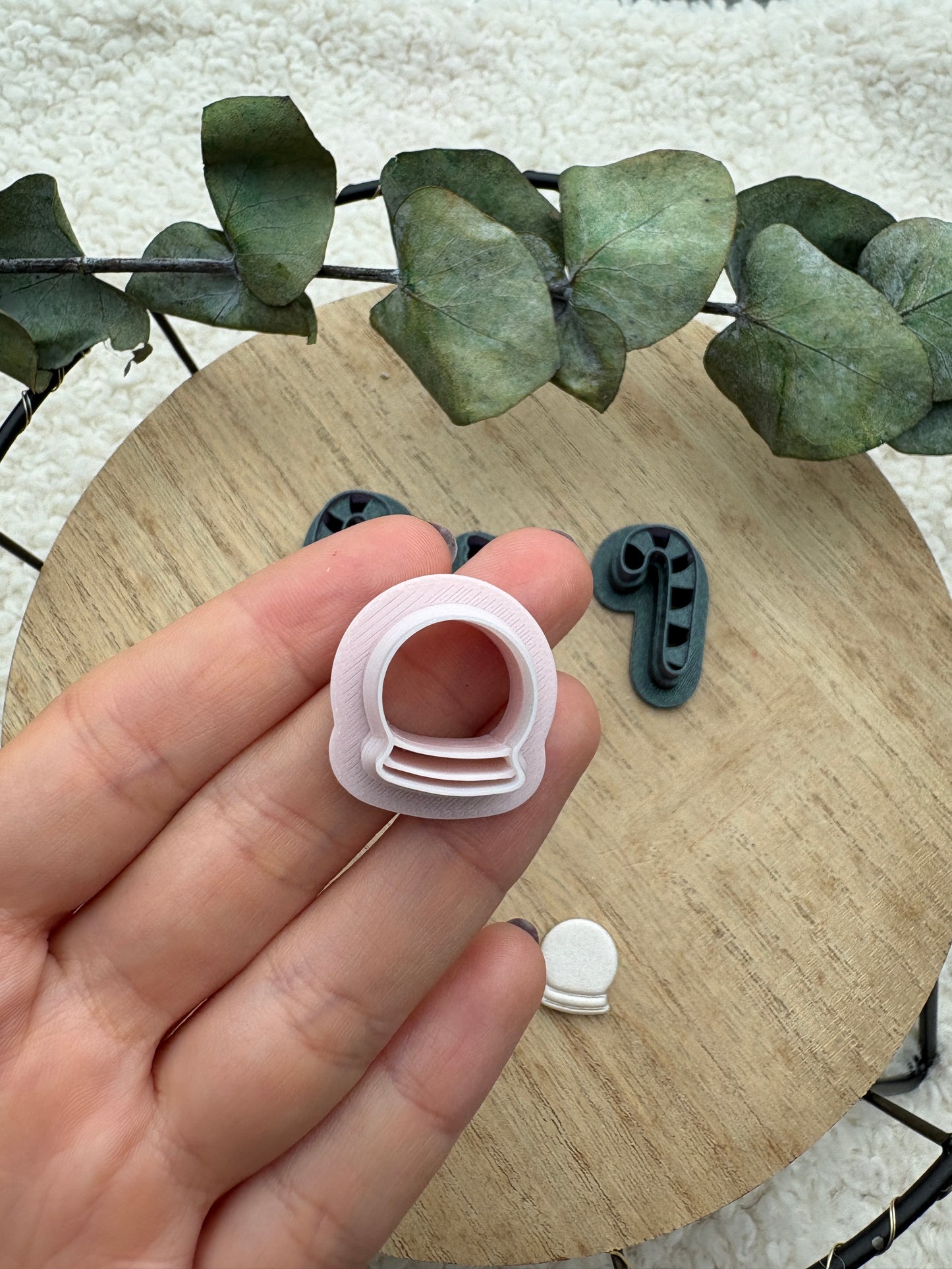 Polymer clay cutter Christmas motif / candy cane / snow globe