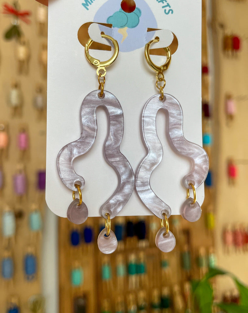 Acrylic Earrings | Wavy Dangles