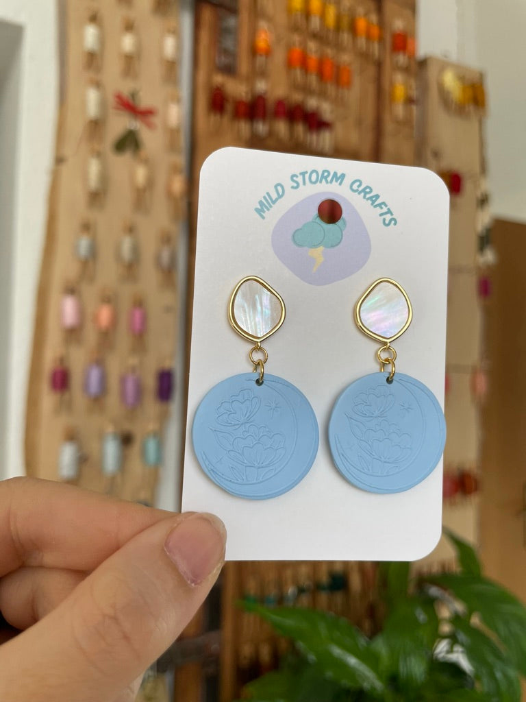 Polymer clay earrings | Pearl Moon