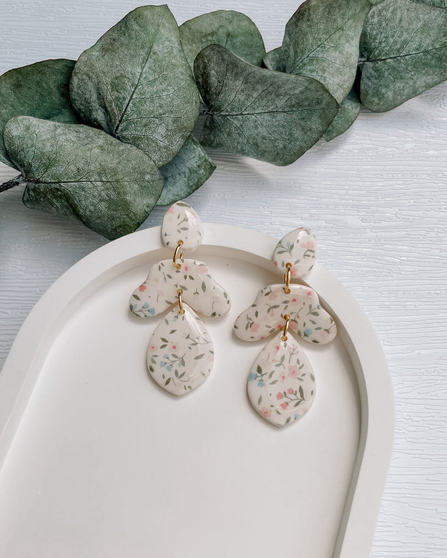 Polymer clay earrings | Summer Flower Prints