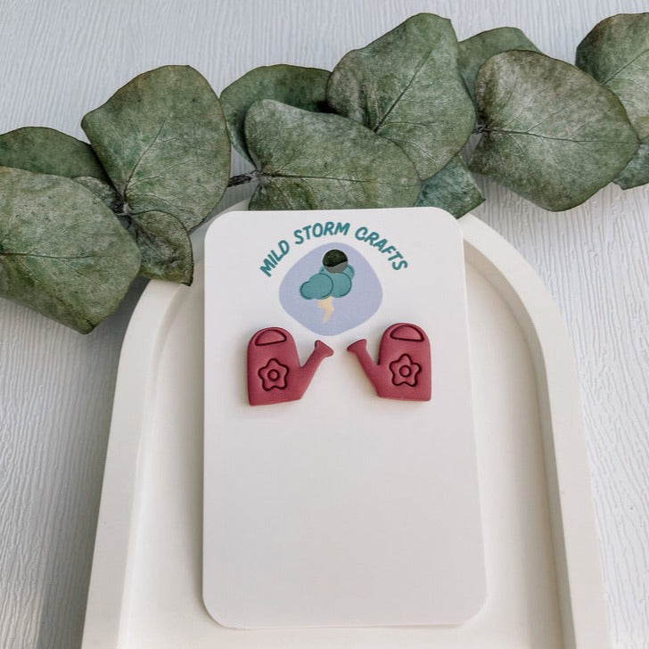 Polymerclay Earrings | Flower watering can