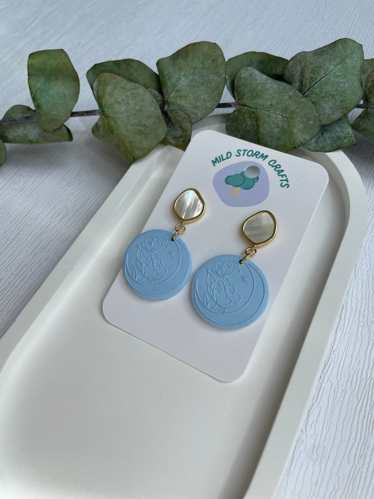 Polymer clay earrings | Pearl Moon