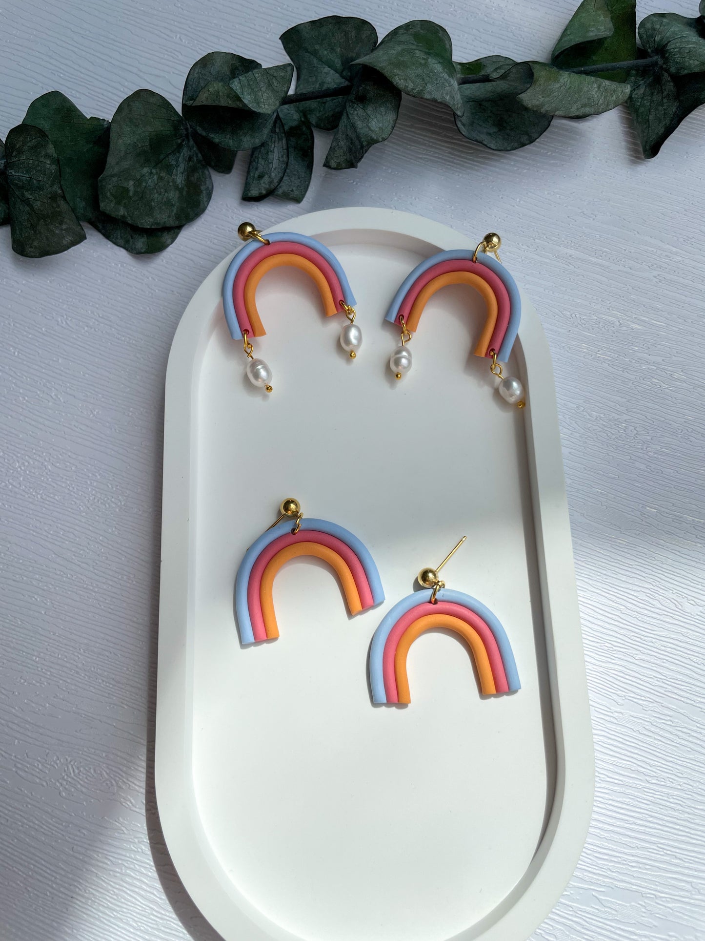 Polymer clay earrings | Happy Rainbows