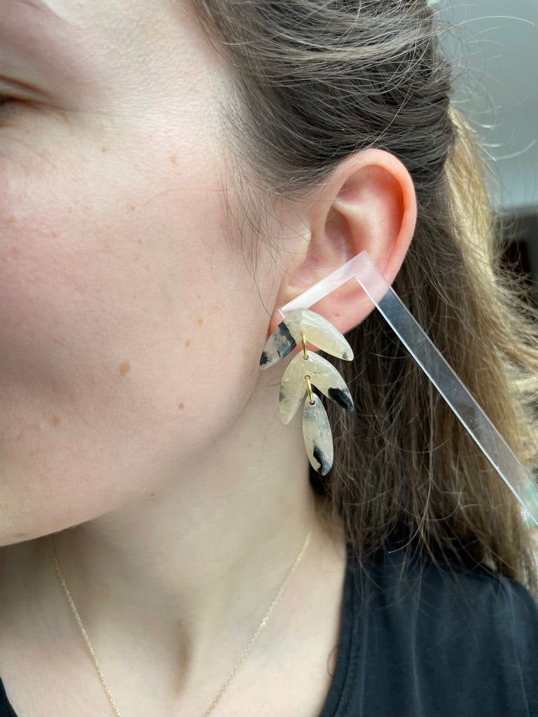 Polymer clay earrings | Tortoise Shell Hanger