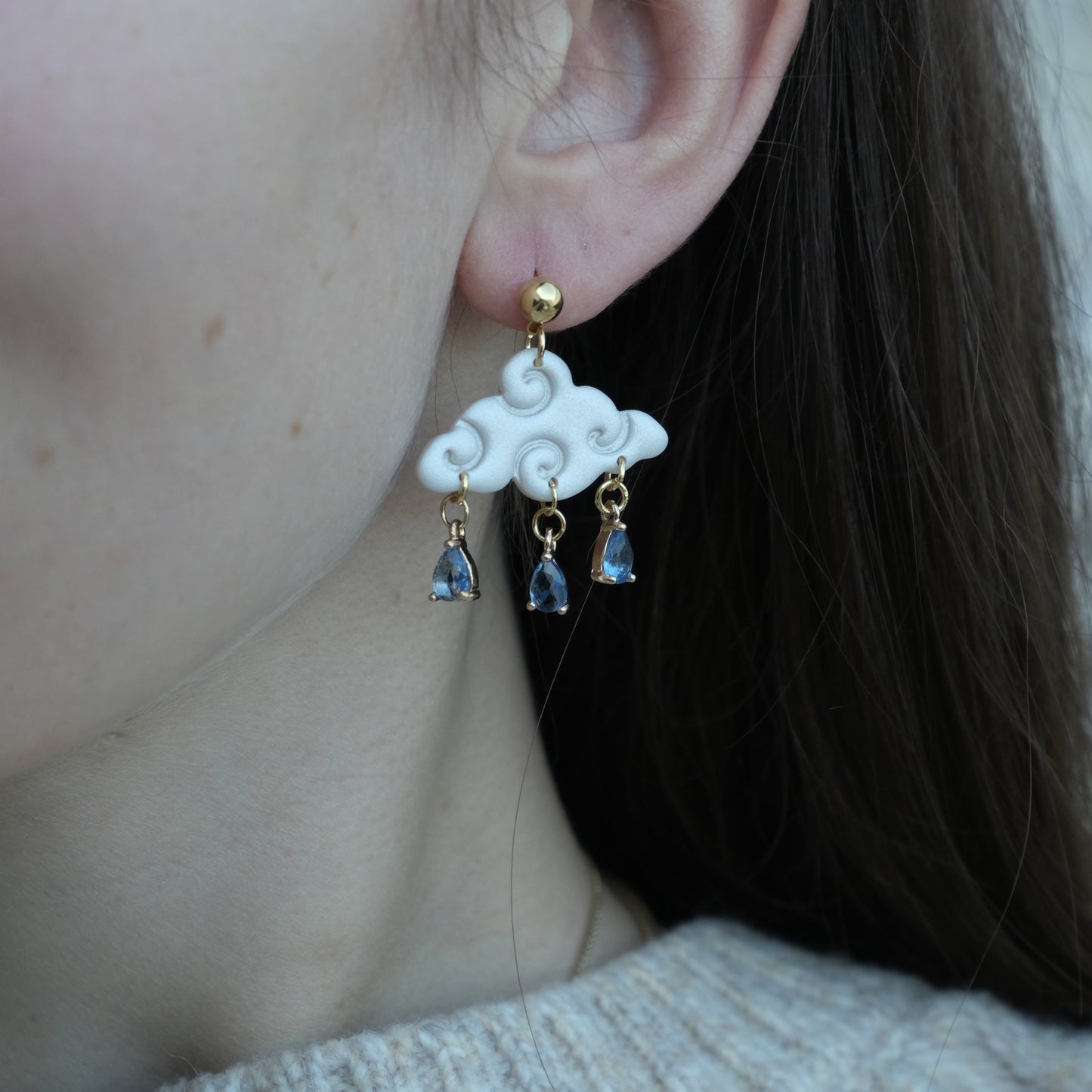 Polymer clay earrings | Fancy Cloud