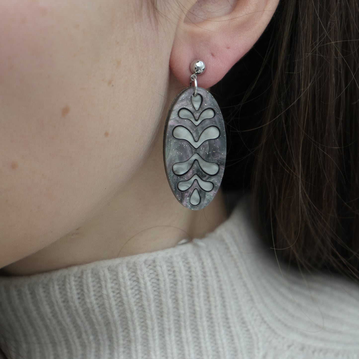 Acrylic Earrings | Silver Linings