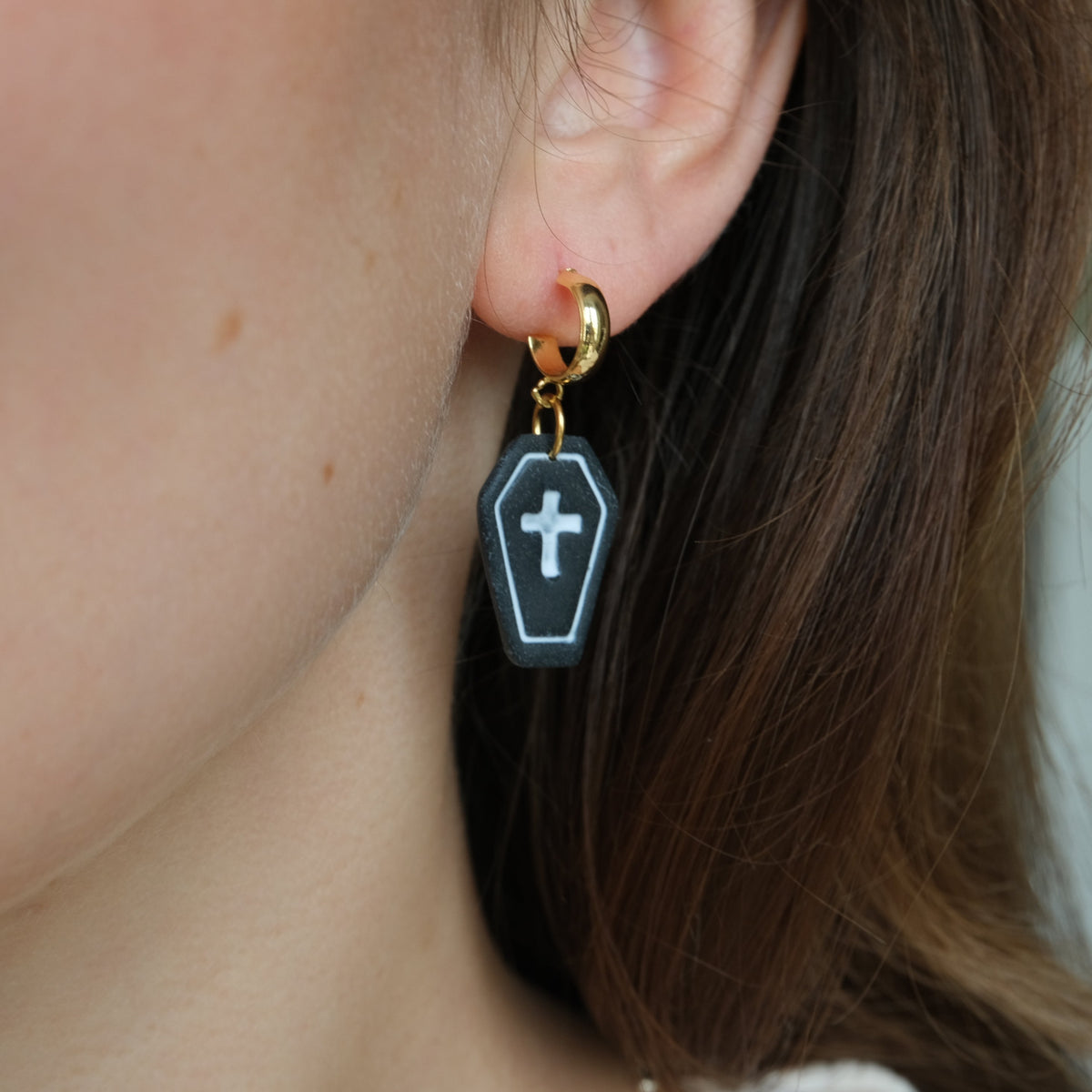 Clay Earrings | Grabstein Halloween