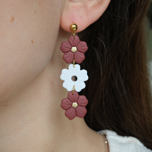 Clay Earrings | Herbstliche Blumen