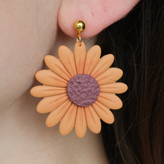 Clay Earrings | Große Sonnenblume