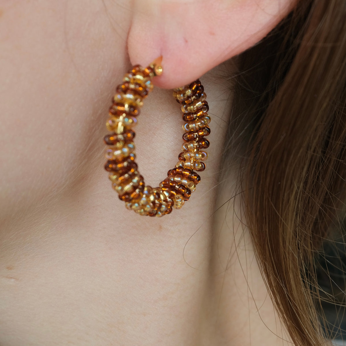 Clay Earrings | Golden Hoops