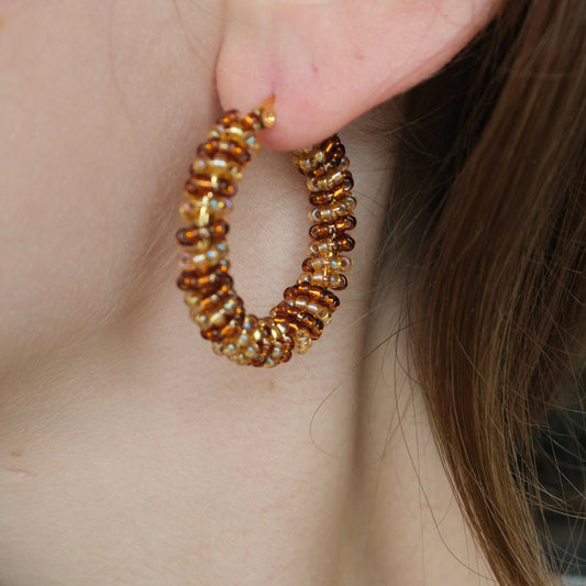 Clay Earrings | Golden Hoops